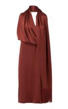 Dodo Bar Or Elle Draped Silk-satin Midi Dress