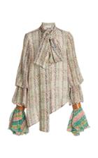 Moda Operandi Jw Anderson Draped-sleeve Tie-front Blouse