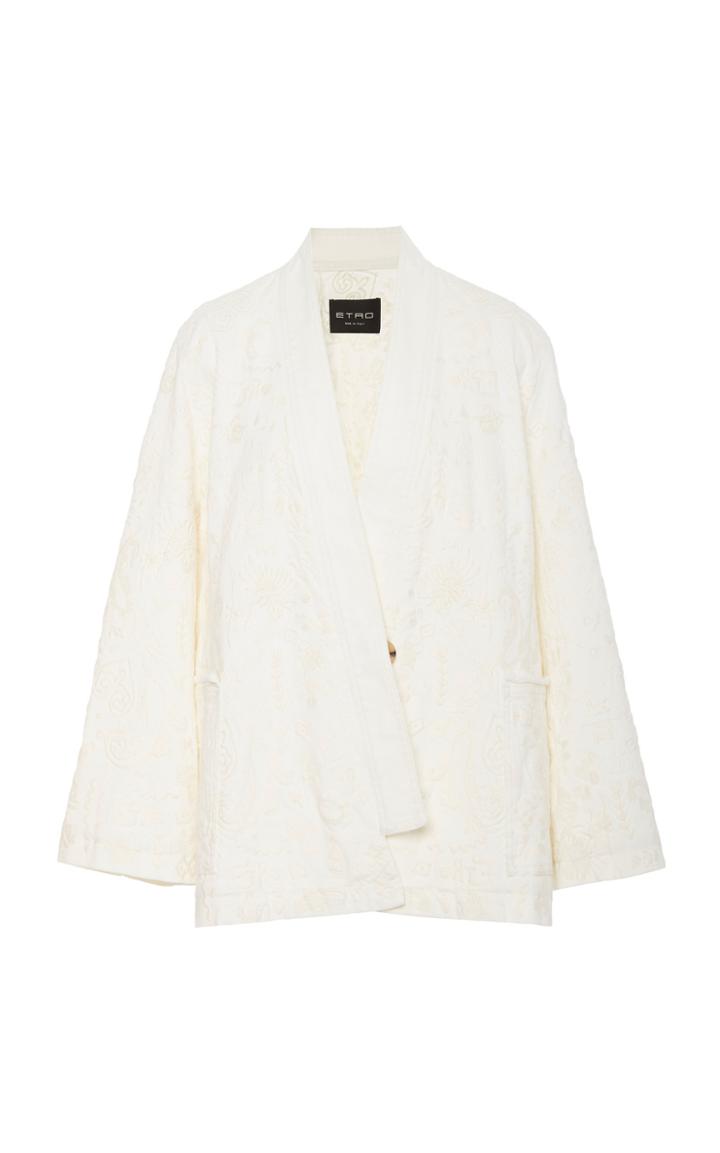 Etro Embroidered Cotton-twill Jacket