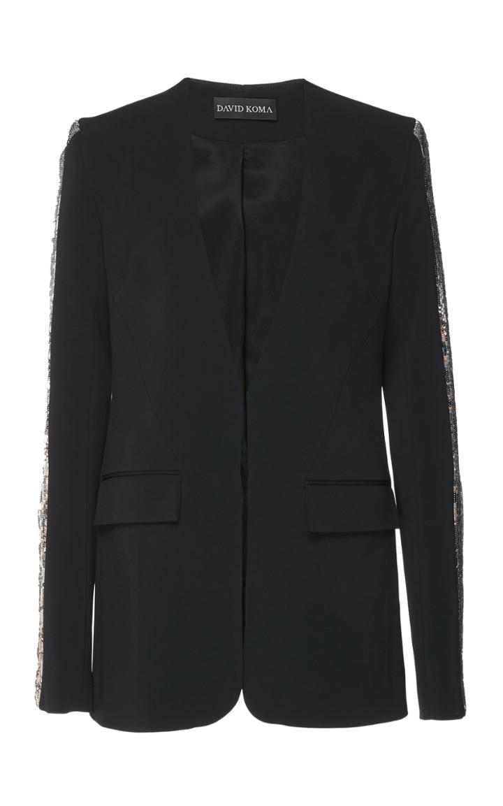 David Koma Sequin Sleeve Blazer