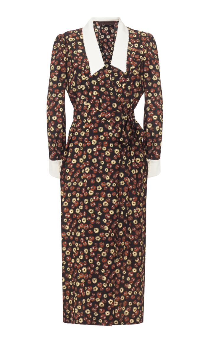 Ulyana Sergeenko Demi Couture Floral Printed Midi Dress