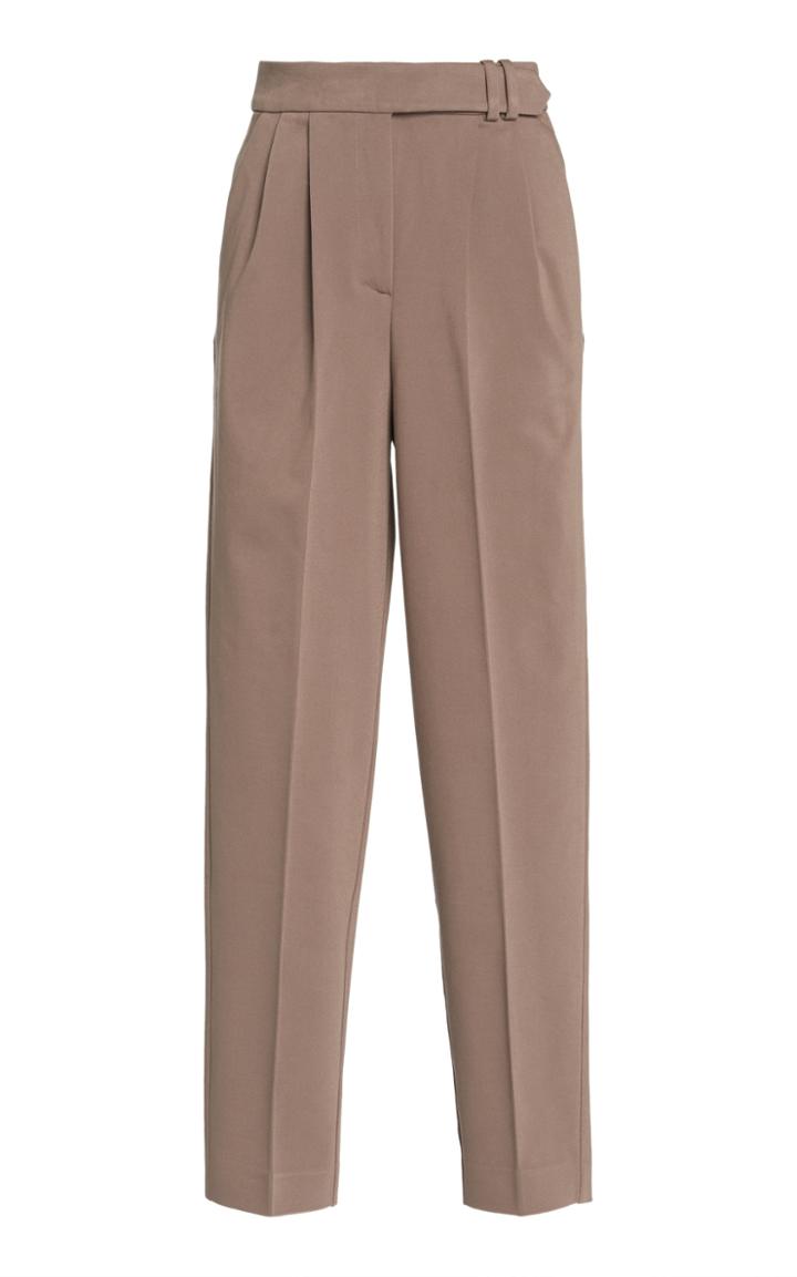 Moda Operandi Piece Of White Camille High-rise Cotton-blend Straight-leg Pants