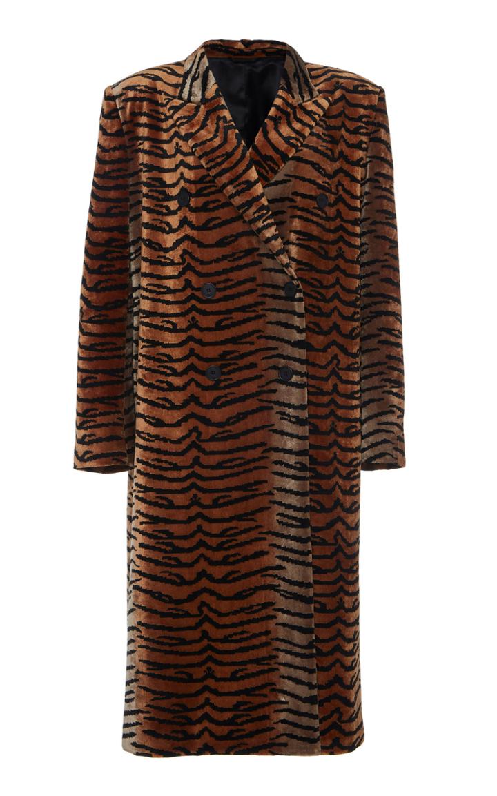 Attico Animal Print Box Overcoat