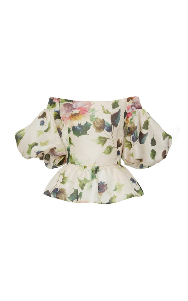 Marchesa Off The Shoulder Floral Top