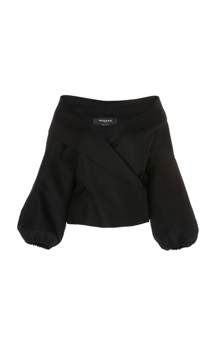 Rochas Wool-blend Off-the-shoulder Jacket