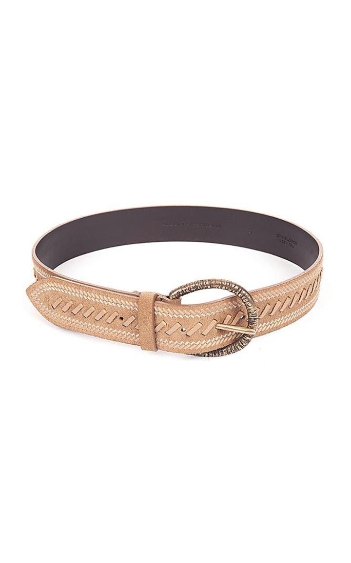 Moda Operandi Alberta Ferretti Stitched Suede Calf Leather Belt