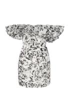 Moda Operandi Alexandre Vauthier Printed Off-the-shoulder Cotton Dress Size: 34