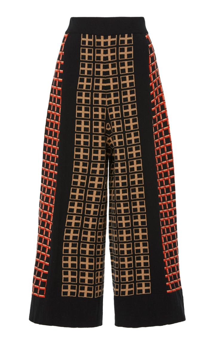 Temperley London Yukata Knit Cotton-blend Culottes