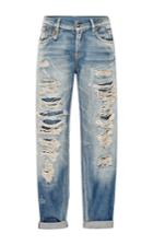 R13 Shredded Mid-rise Relaxed Fit Jeans