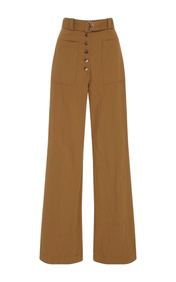 A.l.c. Linen And Silk-blend Twill Wide-leg Pants