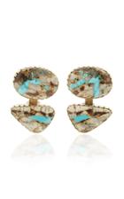 Mahnaz Collection One-of-a-kind 18k Gold And Jasper Earrings By Gail Bird And Yazzie Johnson.