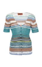 Missoni Striped Rib-knit Short Sleeve Cardigan