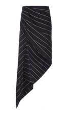 Monse Pinstripe Wrapped Wool Skirt