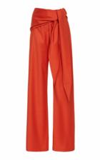 Matriel High-waisted Tie Front Wool Pants