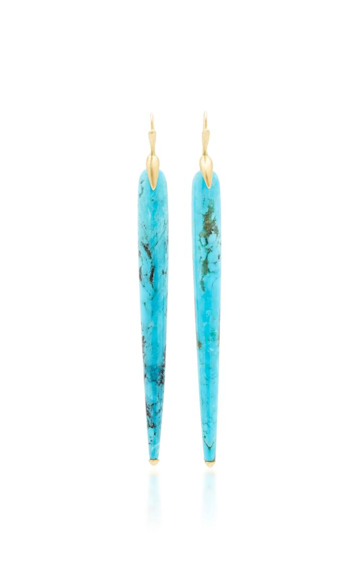 Annette Ferdinandsen M'o Exclusive: One-of-a-kind Long Turquoise Simple Bird Earring