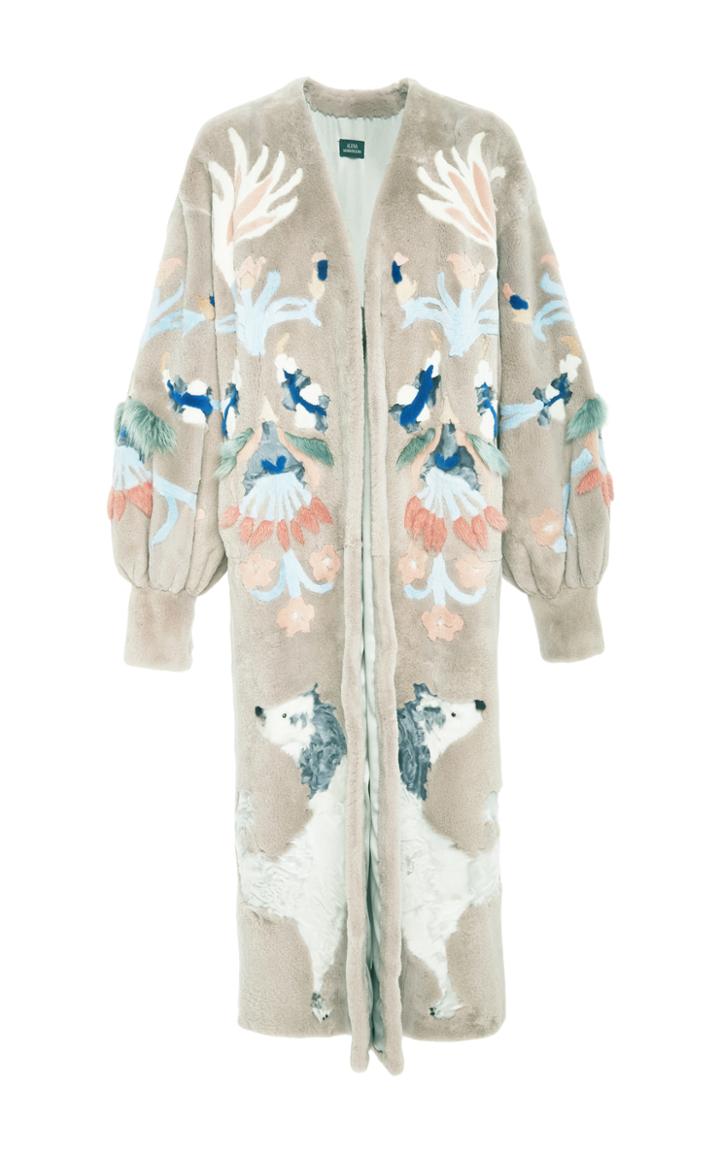 Alena Akhmadullina Intarsia Mink Fur Jacket