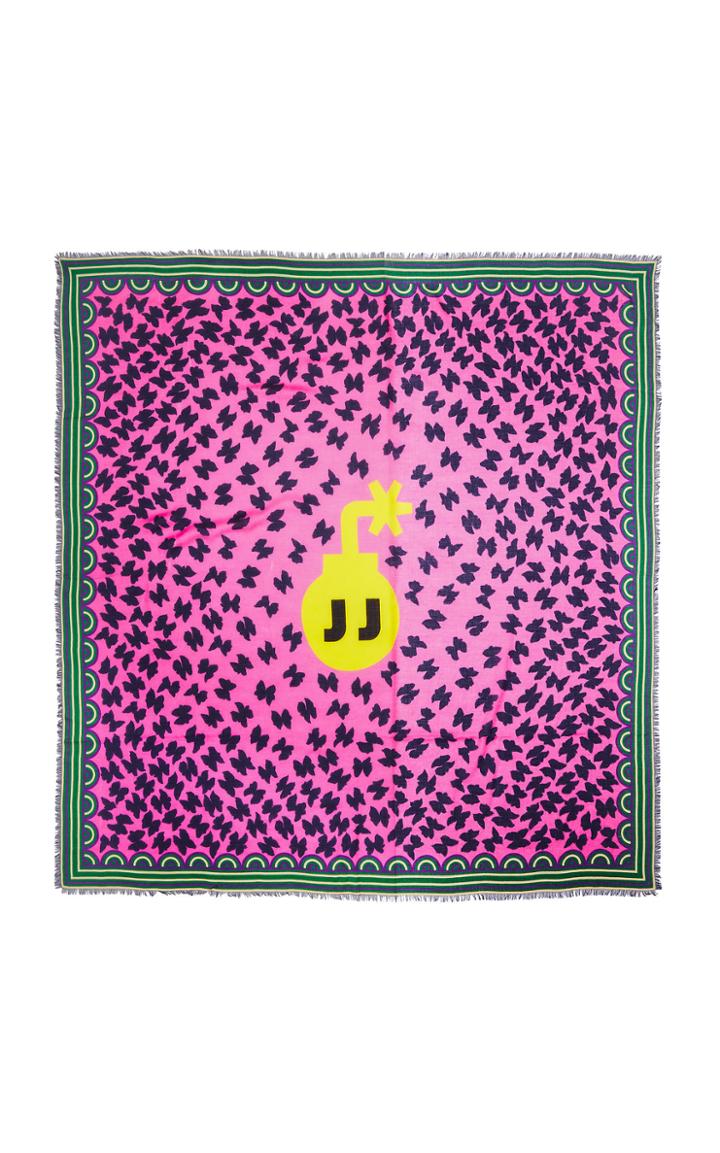 La Doublej Multi Print Cashmere-blend Square Scarf