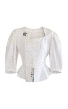 Moda Operandi Alix Of Bohemia Elizabeth Puff-sleeve Appliqued Cotton Top