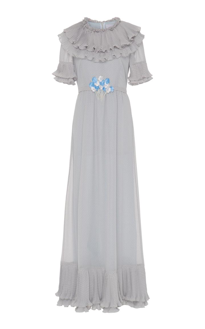 Luisa Beccaria Detailed Neckline Maxi Dress