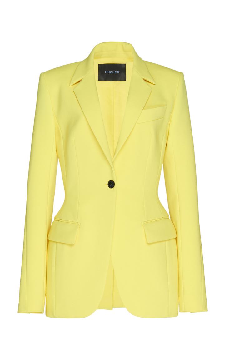 Moda Operandi Mugler Scuba Single-breasted Blazer Size: 36