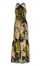 Moda Operandi Temperley London Harmony Printed Satin Tie-neck Dress Size: 6