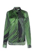 Roberto Cavalli Silk Blend Long Sleeve Shirt