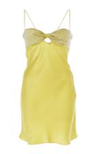 Alessandra Rich Crystal Bandeau Cutout Silk Satin Mini Dress