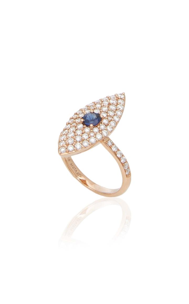 Anita Ko 18k Gold, Diamond And Sapphire Ring