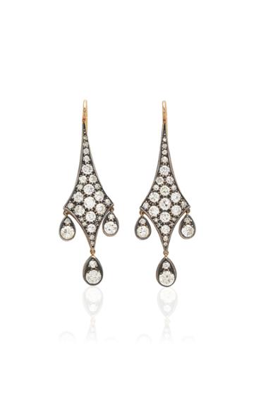 Fred Leighton Euro Cut Diamond Pendant Earrings