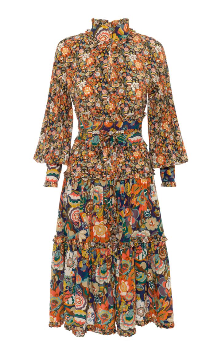 Anna Mason Vita Liberty Flower Print Midi Dress
