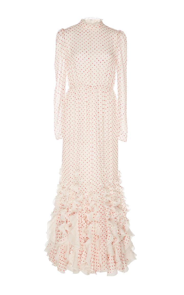 Giambattista Valli Long Sleeve Polka Dot Gown