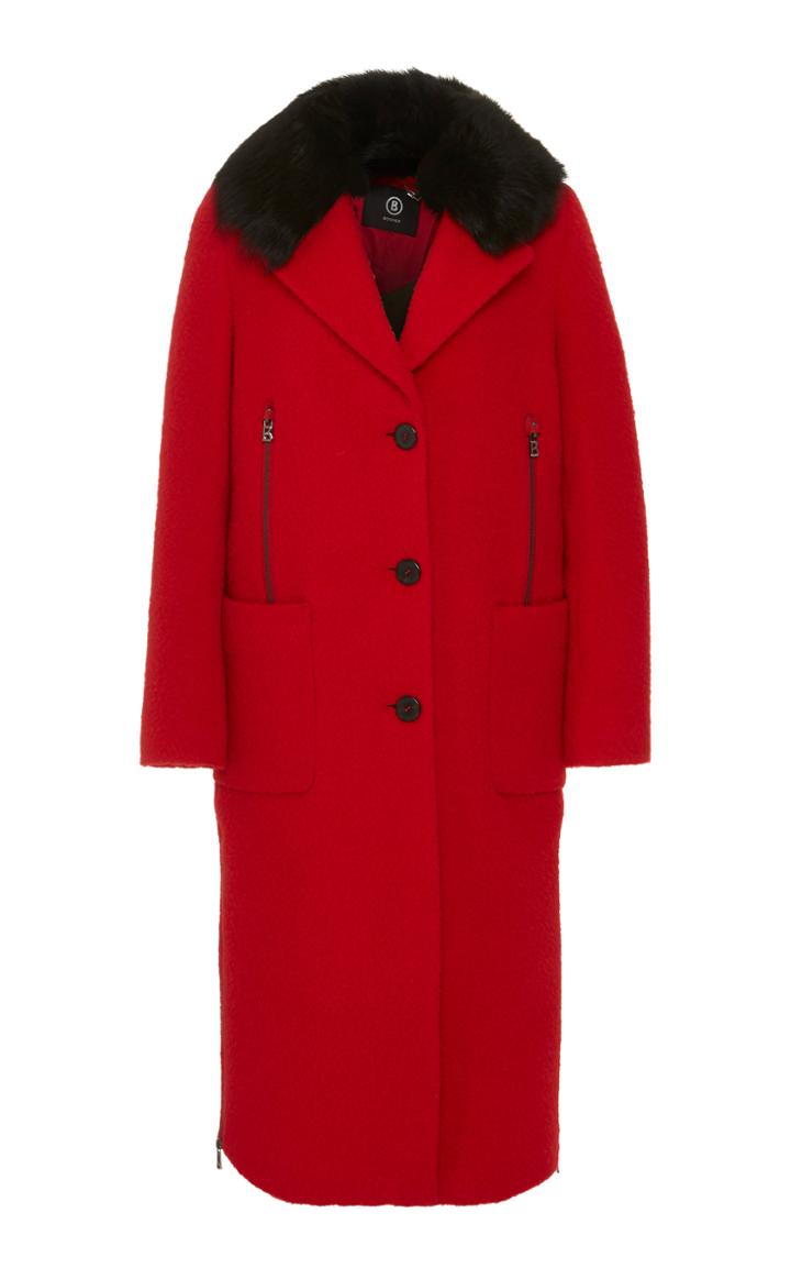 Bogner Sport Scarlett Fur-trimmed Wool-blend Coat