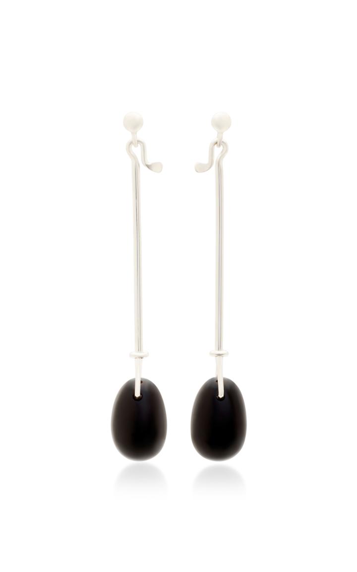Georg Jensen Exclusive To M'o: Vivianna Dew Drop Earrings With Black Onyx And Diamond