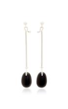 Georg Jensen Exclusive To M'o: Vivianna Dew Drop Earrings With Black Onyx And Diamond