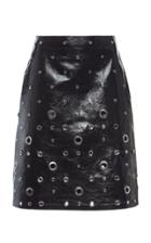 Bottega Veneta Metal Eyelet Calf Skirt