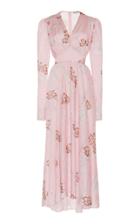 Paco Rabanne Embellished Floral-print Georgette Midi Dress Size: 34