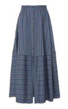 Temperley London Nori Striped Cotton Skirt