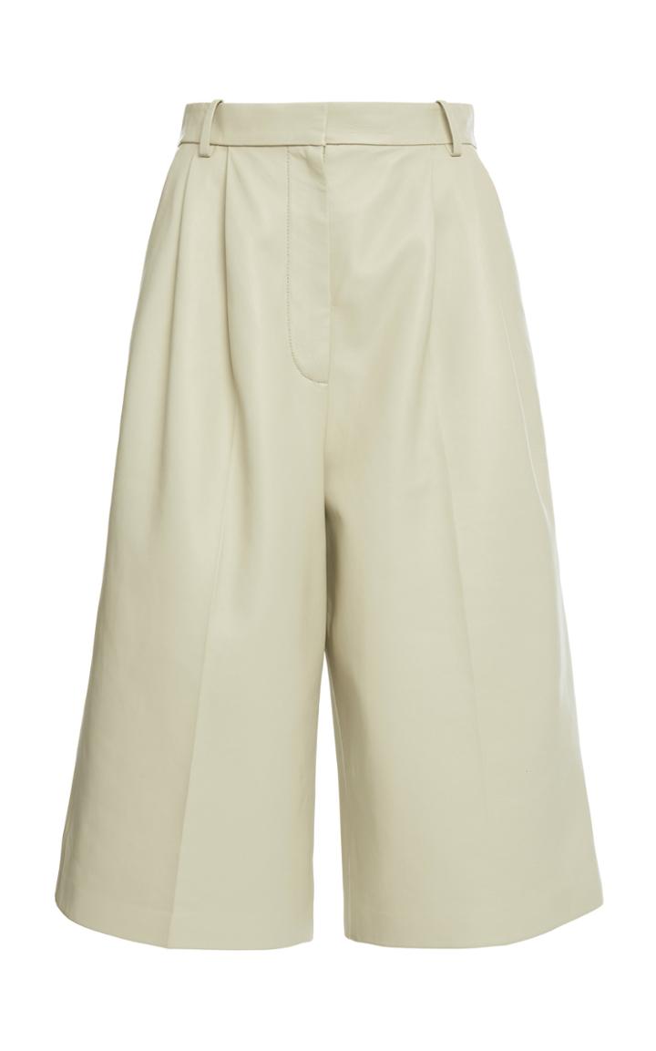 Moda Operandi Joseph Timo Pleated Nappa Leather Wide-leg Culottes