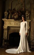 Isabelle Armstrong Louise Crepe Gown With Long Sleeves And Open Back