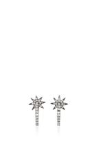 Colette Jewelry Twinkle Star 18k Oxidized Gold And Diamond Hoop Earrings