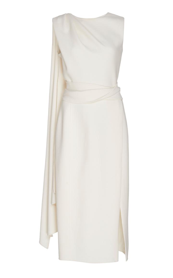 Oscar De La Renta Sleeveless Wool Midi Dress