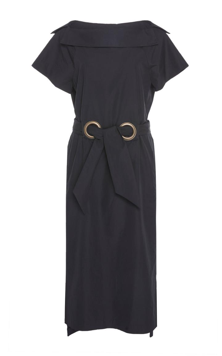 Martin Grant Boatneck Poplin Midi Dress