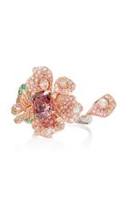 Anabela Chan Rose Peony Butterfly 18k Rose And White Gold Vermeil Multi-stone Ring