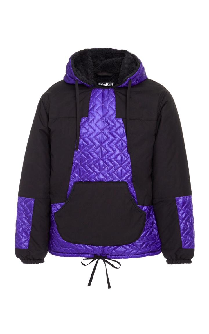 Monitaly Paneled Hooded Pullover Nylon Jacket
