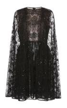 Giambattista Valli Exaggerated Sleeve Cotton Blend Mini Dress