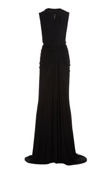 Narciso Rodriguez Embroidered Crepe-jersey Gown