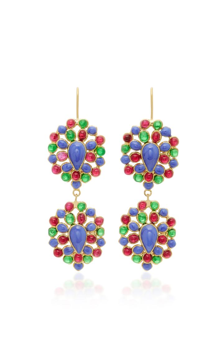 Gripoix Jaipur 24k Gold-plated And Glass Drop Earrings
