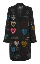 Moda Operandi Libertine Hearts Embellished Stretch-wool Coat