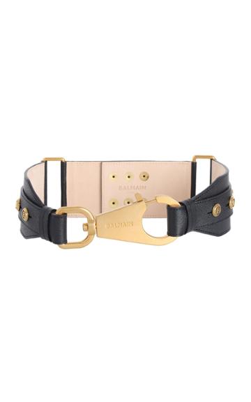 Moda Operandi Balmain B-ring Hook Wide Leather Belt