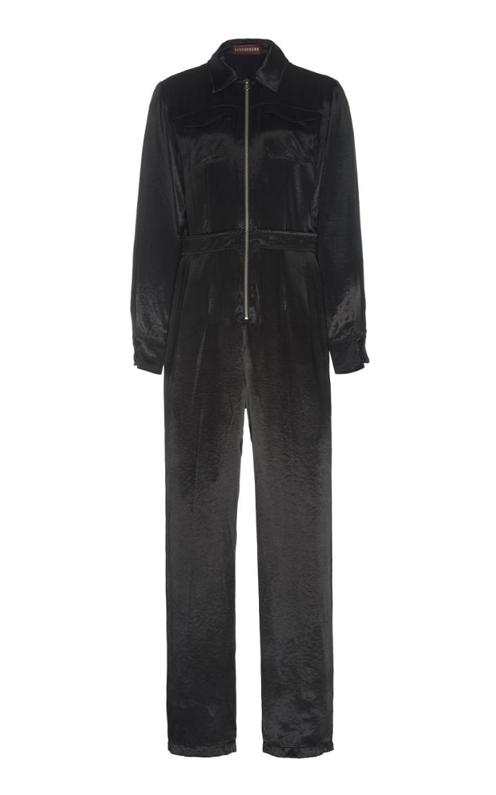 Alexachung Lustrous Zip-front Satin Jumpsuit